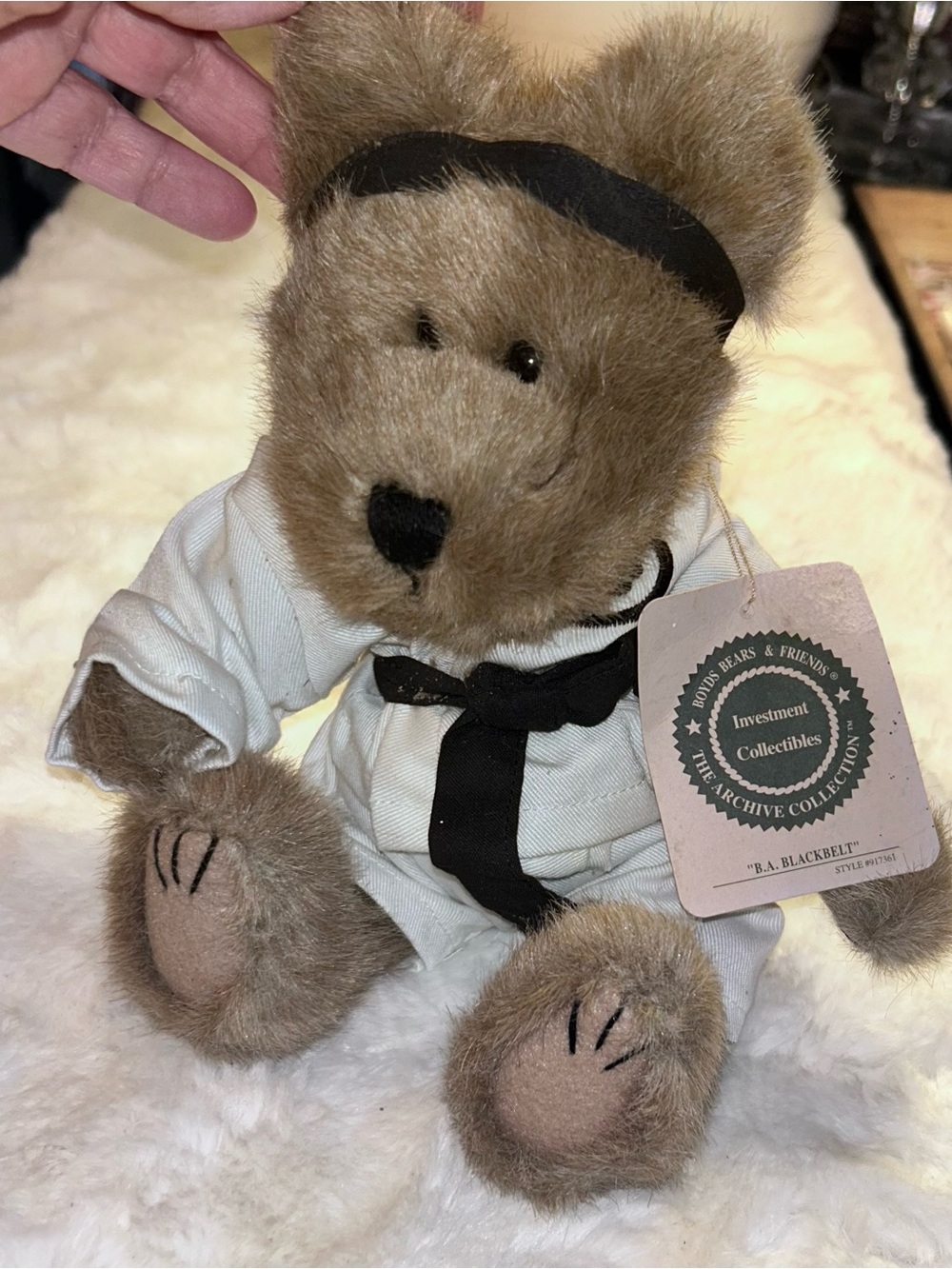 collectible BOYDS BEARS PLUSH B A BLACKBELT MESSAGE BEARS RETIRED NWT #917361